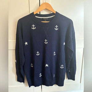 JCrew Knit Crew Neck Anchor Navy Medium